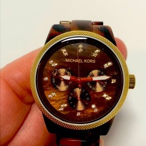 Michael Kors MK5038 women’s tortoise shell chronograph bracelet watch